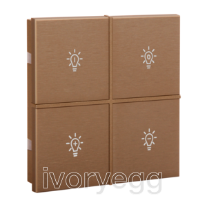 KNX Rosa Metal Switch 2 fold Bronze Status Icon