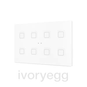Tecla RGB XL 8. PC-ABS Capacitive push button - 8 buttons - White