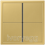F40 KNX universal push-button module, 4-gang 8 controls, classic brass