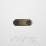 Double Outlet Faceplate - Matte Black Aged Brass