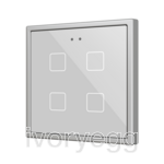 Flat RGB 70 X4. Glass Capacitive push button 70x70 - 4 buttons - Silver