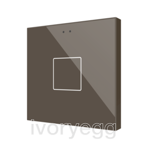 Flat RGB 1. Glass capacitive push button - 1 button - Mocha