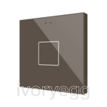 Flat RGB 1. Glass capacitive push button - 1 button - Mocha