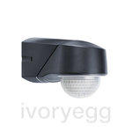 RC 230 KNX Black, 230° KNX motion detector with 360° anti-creep protection, black