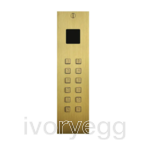 Access keypad, Bronze gold, stand alone 2 relays +Wiegand recessed 55x211mm with integrated badge reader
