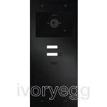 Doorphone Entry SIP Intercom Large, 2 Buttons with Camera, Black Aluminum