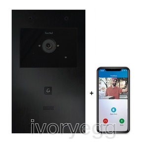 Doorphone entry video kit basic 1 button, with camera, 7″ Monitor – 4 x app.