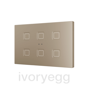 Tecla RGB XL 6. PC-ABS Capacitive push button - 6 buttons - Champagne
