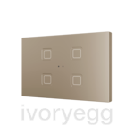 Tecla RGB XL 4. PC-ABS Capacitive push button - 4 buttons - Champagne