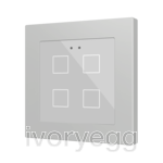 Flat RGB 55 X4. Glass capacitive push button 55x55 - 4 buttons - Silver