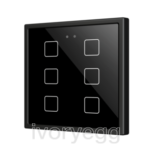 Flat RGB 70 X6. Glass Capacitive push button 70x70 - 6 buttons - Anthracite