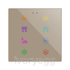 Flat RGB 8. Glass capacitive push button - 8 buttons - Custom