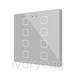 Flat RGB 8. Glass capacitive push button - 8 buttons - Silver