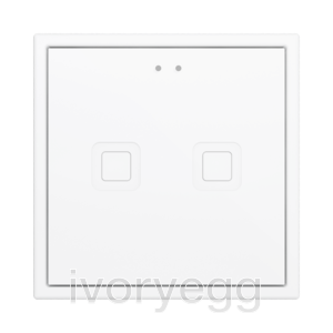 Tecla 70 X2. PC-ABS Capacitive push button 70x70 - 2 buttons - White