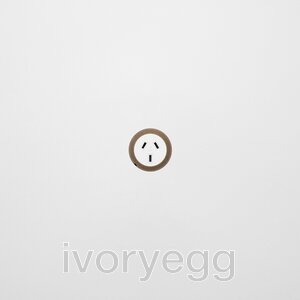 48 ROUND - Single Outlet with Metal Faceplate - Matte White Aged Brass