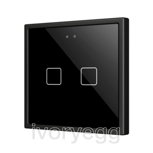 Flat RGB 70 X2. Glass Capacitive push button 70x70 - 2 buttons - Anthracite