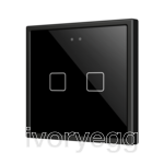 Flat RGB 70 X2. Glass Capacitive push button 70x70 - 2 buttons - Anthracite