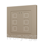 Tecla RGB 55 X6. PC-ABS Capacitive push button 55x55 - 6 buttons - Champagne