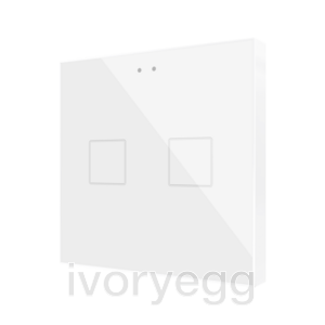 Flat RGB 2. Glass capacitive push button - 2 buttons - White