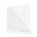 Flat RGB 2. Glass capacitive push button - 2 buttons - White
