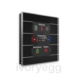 Glass KNX Push Button II Smart with temperature sensor, Black