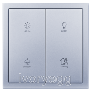 Tile Series KNX Smart Panel, 2 button 4 way, Space gray