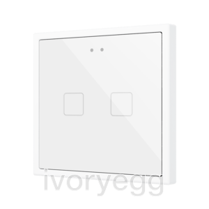 Flat 70 X2. PC-ABS Capacitive push button 70x70 - 2 buttons - White