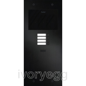 Doorphone Entry SIP Intercom Large, 4 Buttons without Camera, Black Aluminum