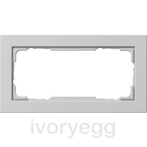 E2 - 2-gang without crossbar frame in grey matt