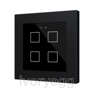 Flat RGB 55 X4. Glass capacitive push button 55x55 - 4 buttons - Anthracite