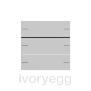 Rocker set, 3-gang for pushbutton sensor 4, System 55, grey matt
