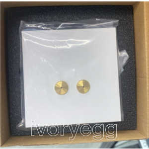 KNX Switch set - Surface Glacier White with 2 brass buttons