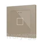 Flat RGB 55 X1. Glass capacitive push button 55x55 - 1 button - Champagne