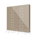 Flat RGB 8. Glass capacitive push button - 8 buttons - Champagne