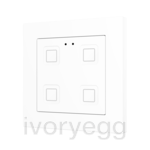 Tecla 55 X4. PC-ABS Capacitive push button 55x55 - 4 buttons - Matt White with frame