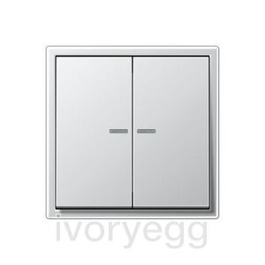 F10 LS Range, KNX Universal push button, 2-gang, with aluminium metal covers and frame