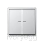 F10 LS Range, KNX Universal push button, 2-gang, with aluminium metal covers and frame