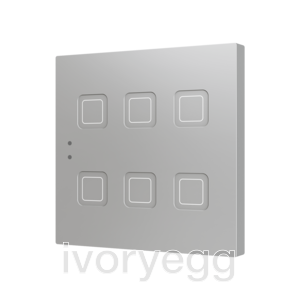 Tecla RGB 6. PC-ABS Capacitive push button - 6 buttons - Silver
