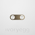 13 FLUSH - Double Outlet with Metal Faceplate - Matte White Aged Brass