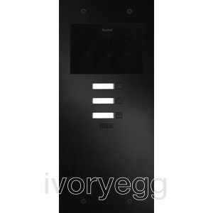 Doorphone Entry SIP Intercom Large, 3 Buttons without Camera, Black Aluminum