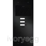 Doorphone Entry SIP Intercom Large, 3 Buttons without Camera, Black Aluminum