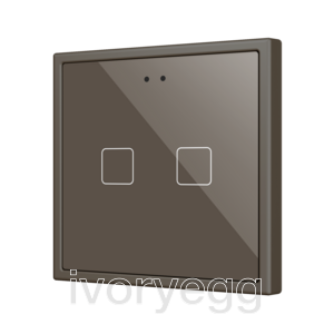 Flat RGB 70 X2. Glass Capacitive push button 70x70 - 2 buttons - Mocha