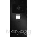Doorphone Entry SIP Intercom Large, 4 Buttons with Camera, Black Aluminum