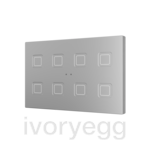 Tecla RGB XL 8. PC-ABS Capacitive push button - 8 buttons - Silver
